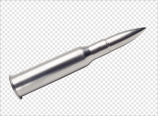 فایل دوربری شده png فشنگ اسلحه نقره ای