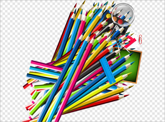 فایل png دوربری شده و ترانسپرنت مدادهای رنگی