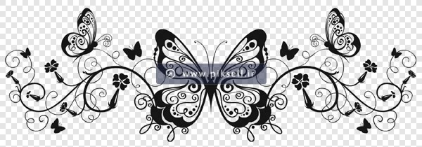 دانلود فایل png دوربری شده پروانه و گل ترانسپرنت