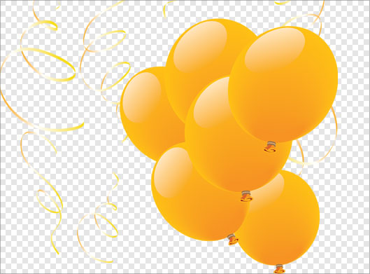 دانلود فایل png بادکنک های زرد نارنجی و مراسم شادی و جشن
