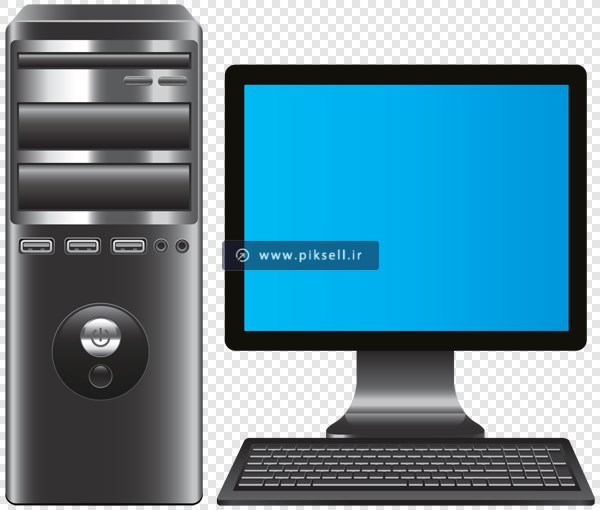 فایل دوربری شده و ترانسپرنت کامپیوتر شخصی یا pc (مانیتور و کیس)
