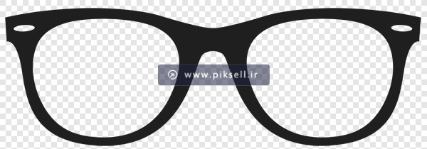 دانلود فایل png عینک با فریم سیاه با کیفیت بالا