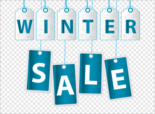 فایل png ترانسپرنت لیبل و اتیک با طرح فروش زمستانی (Winter Sale)