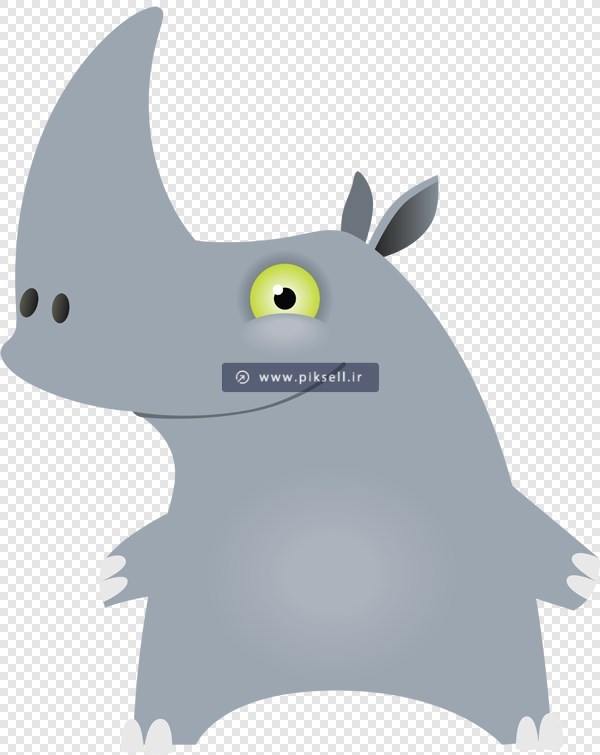 فایل Png دوربری شده کاراکتر کارتونی گراز خاکستری