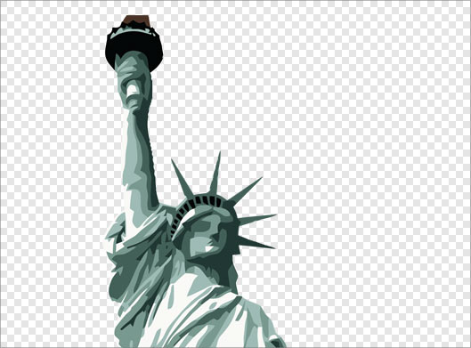 فایل ترانسپرنت دوربری شده نماد مجسمه آزادی آمریکا با پسوند png