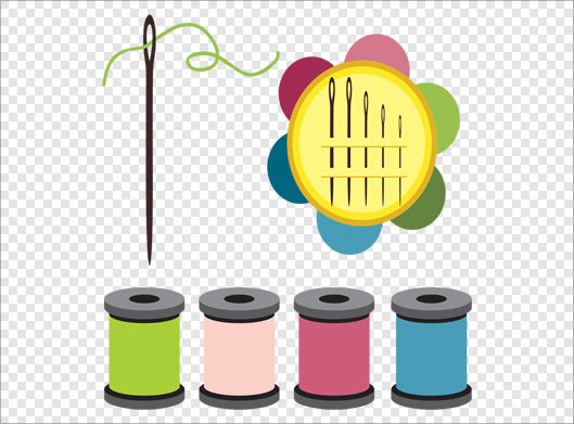 فایل png دوربری شده نخ و سوزن های مختلف