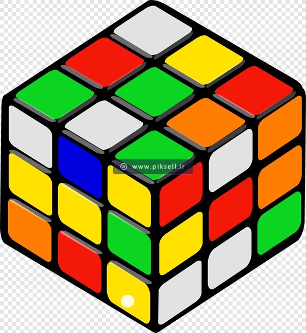 فایل دوربری شده و ترانسپرنت مکعب روبیک با فرمت png