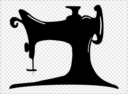 فایل png نماد چرخ خیاطی سیاه رنگ بصورت دوربری شده و ترانسپرنت