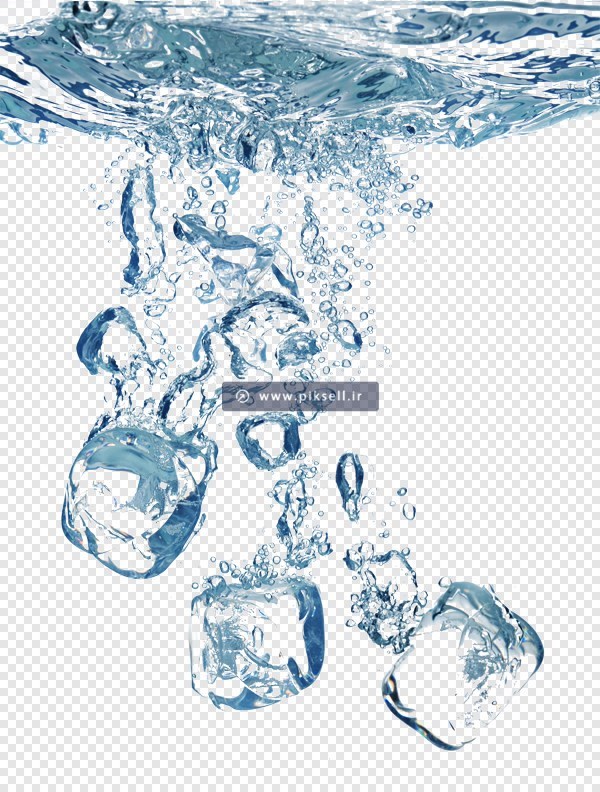 فایل ترانسپرنت دوربری شده یخ های ریخته شده با فرمت png
