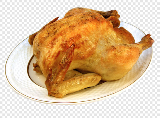 فایل Png تصویر دوربری شده و ترانسپرنت بشقاب و مرغ بریان