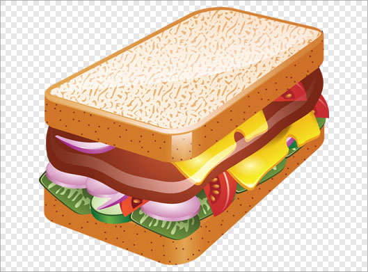 فایل png تصویر دوربری شده همبرگر با نان تست