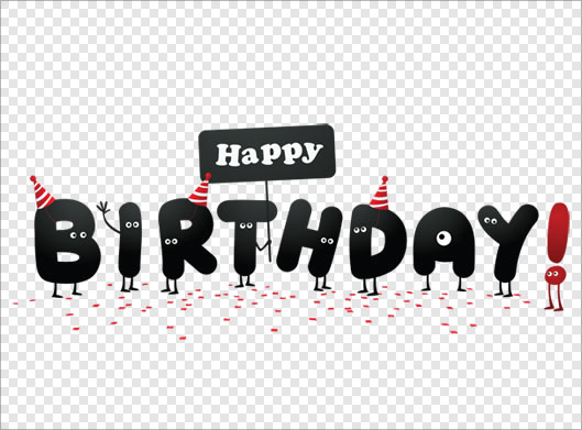 فایل ترانسپرنت دوربری شده لوگوتایپ Happy Birthday با پسوند png