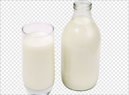 فایل Png شیشه شیر و لیوان شیر بصورت ترانسپرنت