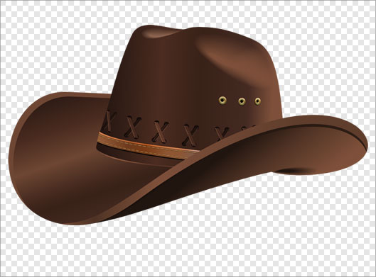 فایل png ترانسپرنت و دوربری شده کلاه کابوی قهوه ای