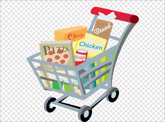 فایل png دوربری شده سبد خرید بصورت کارتونی و گرافیکی