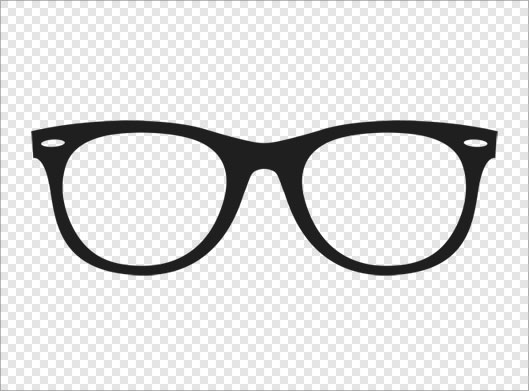 دانلود فایل png عینک با فریم سیاه با کیفیت بالا