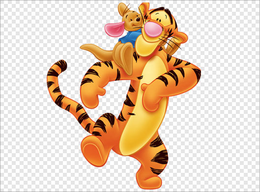 فایل دوربری شده و ترانسپرنت کاراکتر کارتونی ببر در کارتونی پوه (pooh) با پسوند png