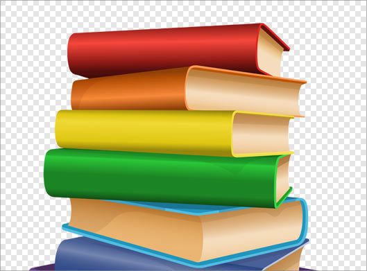 فایل ترانسپرنت دوربری شده کتاب های رنگی مختلف با فرمت png