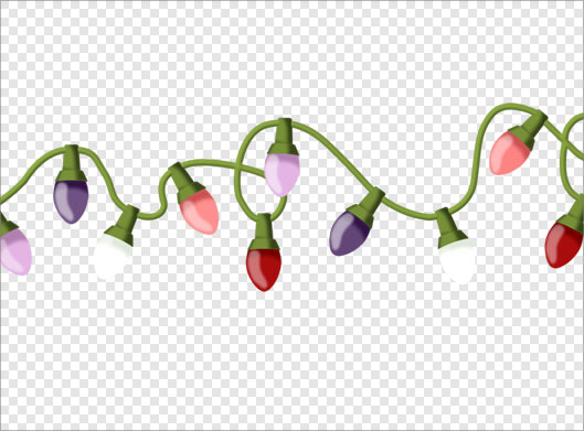 فایل png دوربری شده ریسه های تزئینی لامپ