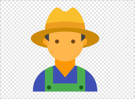 فایل png آیکون و کاراکتر کارتونی مرد کشاورز (دوربری شده و ترانسپرنت)