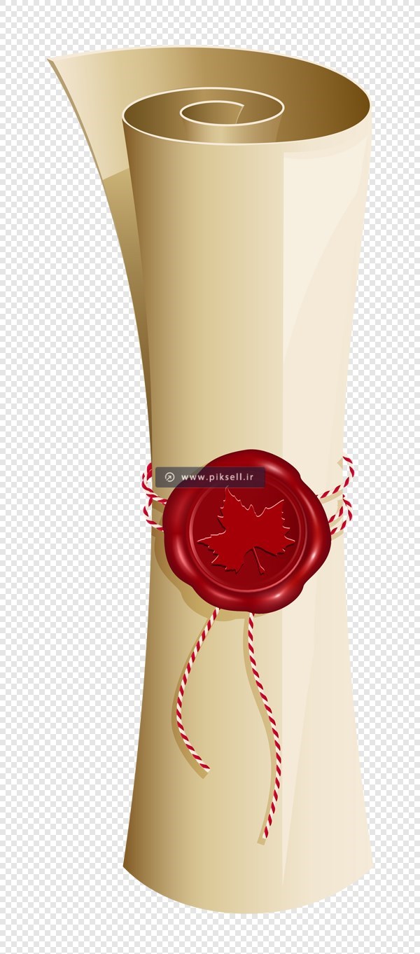 فایل Png دوربری شده طومار قدیمی مهر و موم شده لوله شده