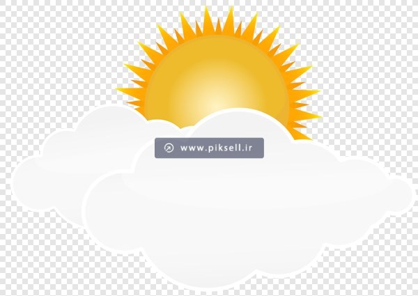 فایل png ترانسپرنت ابرهای سفید و خورشید تابان