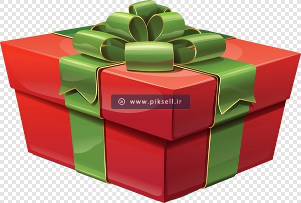 دانلود فایل png دوربری شده جعبه کادو و هدیه روبان سبز