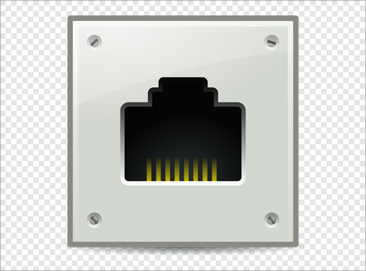 فایل png پریز و سوکت کابل اینترنت بصورت دوربری شده و ترانسپرنت