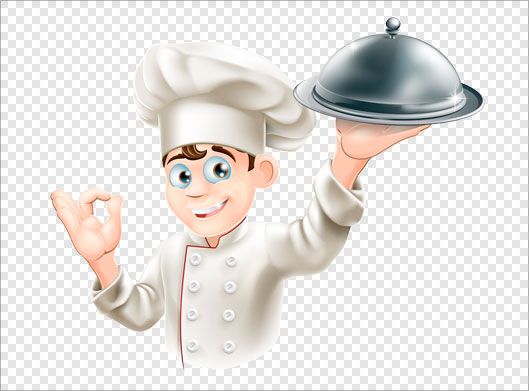 فایل دوربری شده و ترانسپرنت سرآشپز و غذای مخصوص با فرمت png