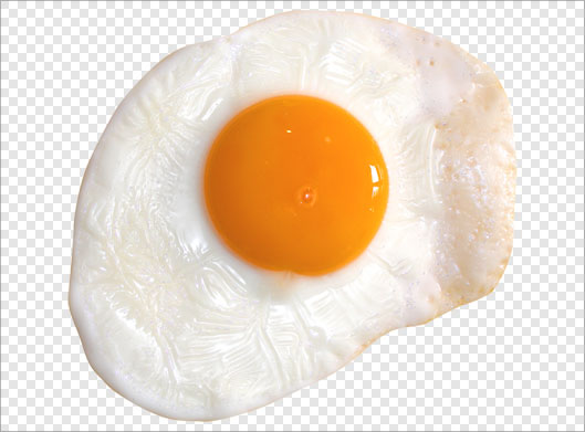 فایل ترانسپرنت دوربری شده تخم مرغ نیمرو شده با فرمت png