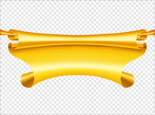 دانلود فایل png دوربری شده لیبل و روبان طلایی و طومار