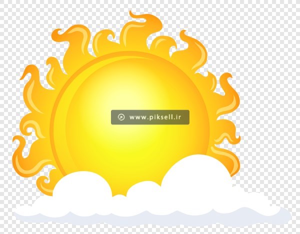 فایل Png دوربری شده با طرح خورشید و ابر (ترانسپرنت)