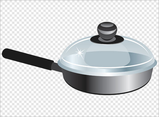 فایل Png ترانسپرنت و دوربری شده ماهیتابه تفلون و درب شیشه ای