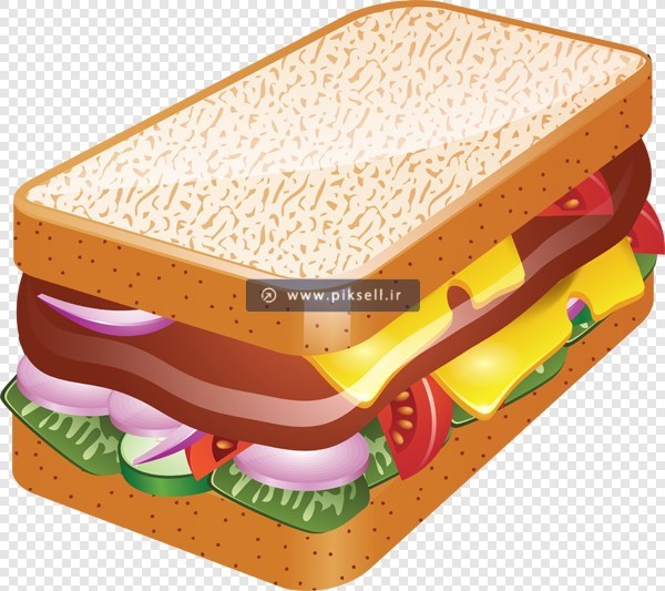 فایل png تصویر دوربری شده همبرگر با نان تست
