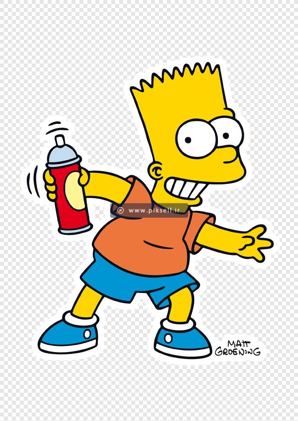 فایل png دوربری شده و ترانسپرنت کاراکتر  سیمپسون&zwnj;ها و اسپری