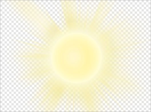 فایل png دوربری شده خورشید تابان زرد با کیفیت بالا