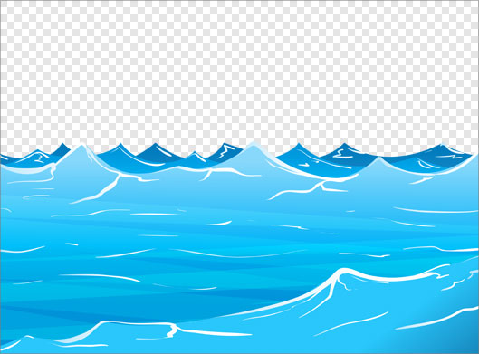 فایل دوربری شده و ترانسپرنت دریای ابی مواج با پسوند png