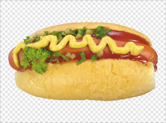 فایل Png دوربری شده ساندویچ سوسیس با سس