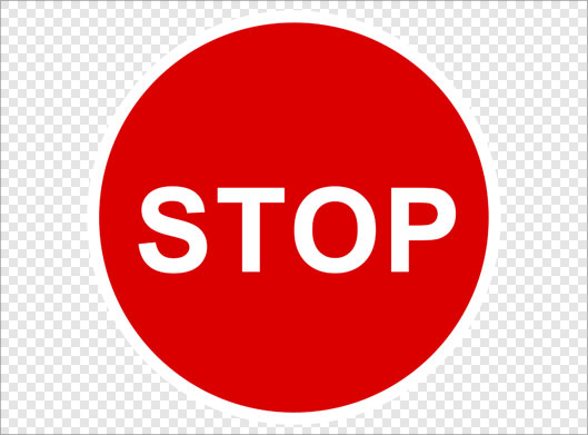 فایل png دوربری شده و ترانسپرنت تابلو استوپ و ایست ممنوع