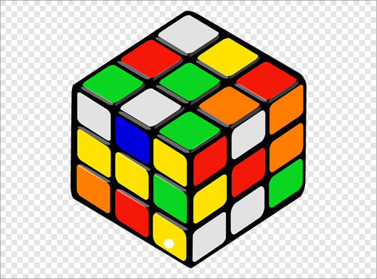 فایل دوربری شده و ترانسپرنت مکعب روبیک با فرمت png