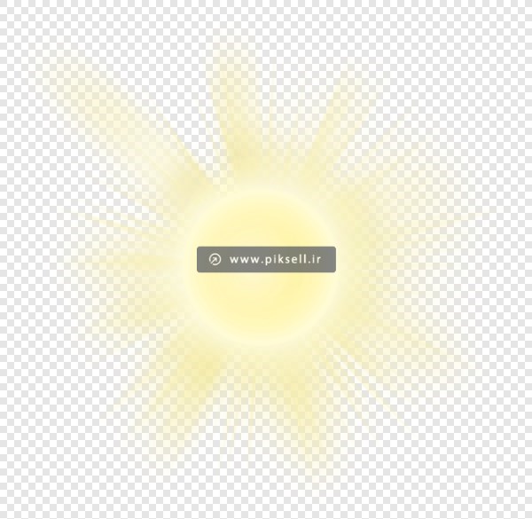 فایل png دوربری شده خورشید تابان زرد با کیفیت بالا