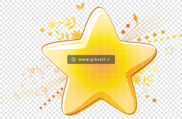 فایل png دوربری شده و ترانسپرنت ستاره طلایی