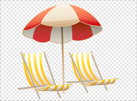 دانلود فایل png دوربری شده صندلی و سایه بان چتری ساحلی