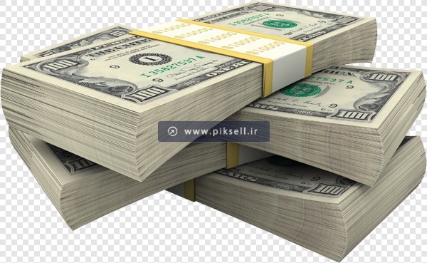 فایل دوربری شده اسکناس و دلارهای دسته ای با فرمت png
