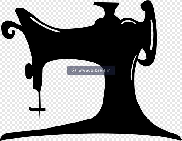 فایل png نماد چرخ خیاطی سیاه رنگ بصورت دوربری شده و ترانسپرنت