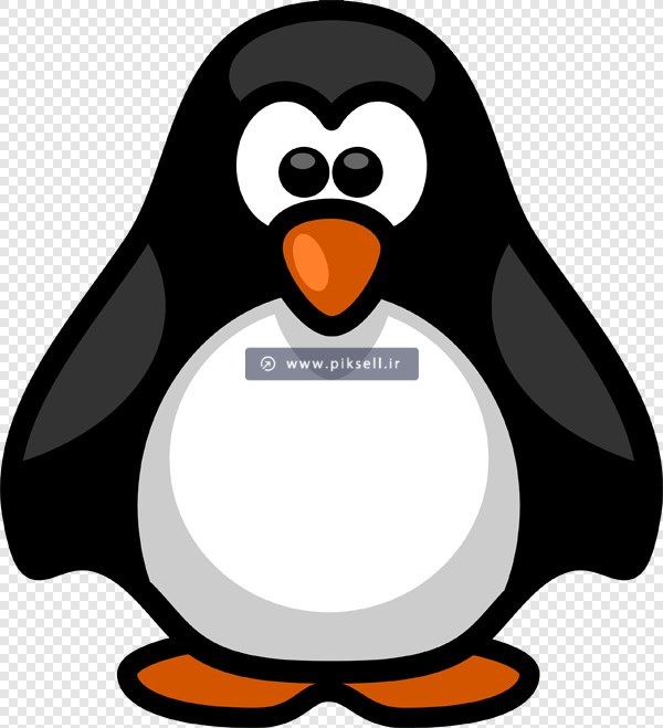 فایل دوربری شده کاراکتر کارتونی پنگوئن و نماد لینوکس با فرمت png