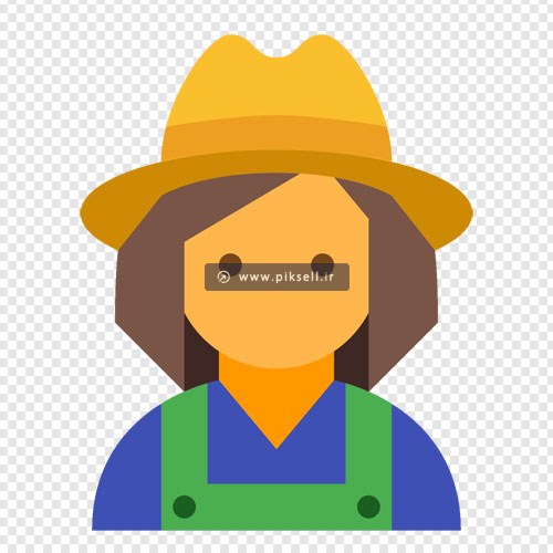 فایل png کاراکتر و آیکون دختر کشاورز (دوربری شده)