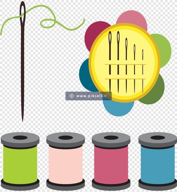 فایل png دوربری شده نخ و سوزن های مختلف