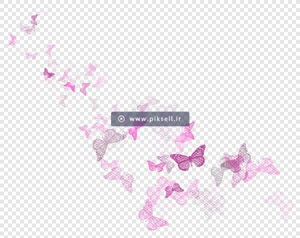 دانلود فایل png ترانسپرنت و دوربری شده پروانه های صورتی در حال پرواز