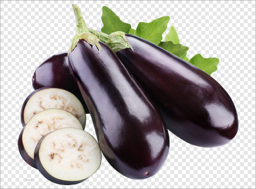 فایل دوربری شده بادمجانی های بنفش تکه شده با فرمت png